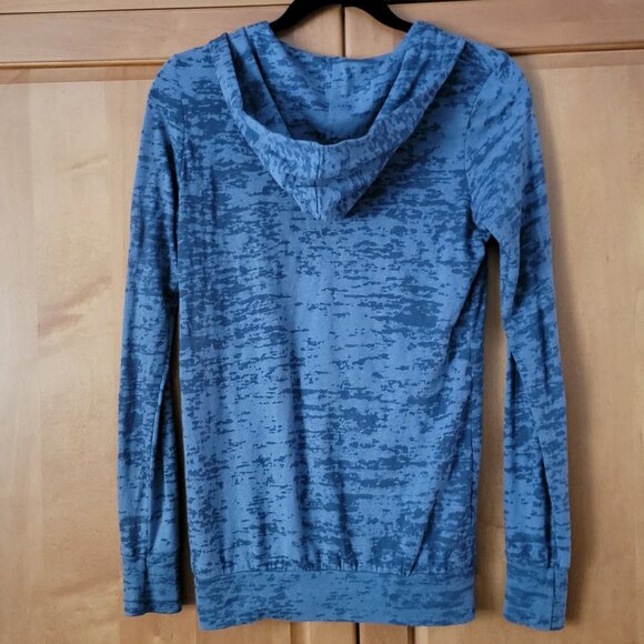 Ancient Language Long Sleeve Blue Burnout Kripalu Hoodie - S - Picture 3 of 5